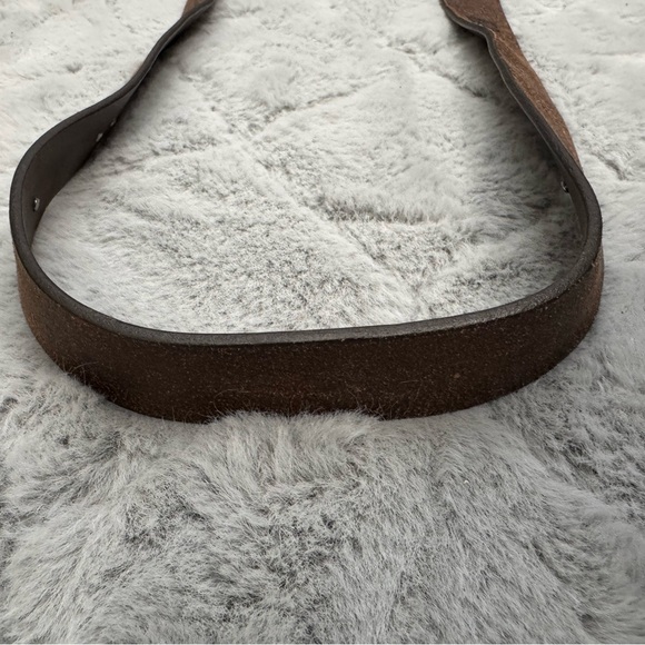 Vintage 90s Leather Statement Belt Western Festival Rodeo Silver Buckle Brown - Picture 9 of 13